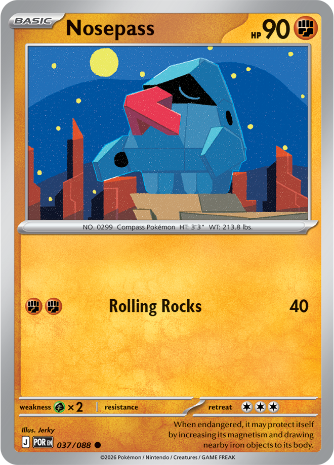 Pokémon TCG Nosepass – POR 037 Common Regular – EN
