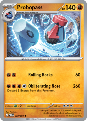 Pokémon TCG Probopass – POR 038 Common Regular – EN