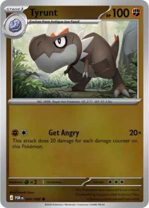 Pokémon TCG Tyrunt – POR 044 Common Reverse Holofoil – EN