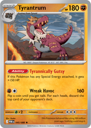 Pokémon TCG Tyrantrum – POR 045 Rare Holofoil – EN