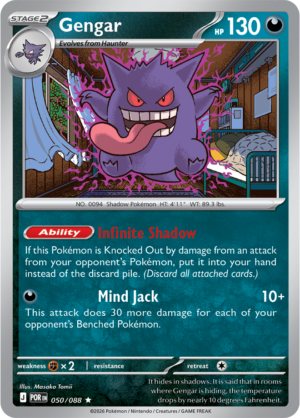 Pokémon TCG Gengar – POR 050 Rare Holofoil – EN