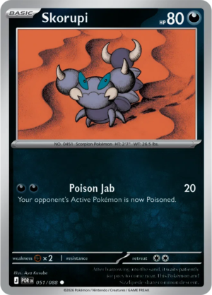 Pokémon TCG Skorupi – POR 051 Common Reverse Holofoil – EN