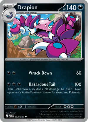 Pokémon TCG Drapion – POR 052 Uncommon Reverse Holofoil – EN