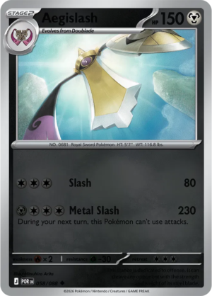 Pokémon TCG Aegislash – POR 058 Uncommon Reverse Holofoil – EN
