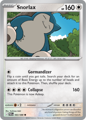 Pokémon TCG Snorlax – POR 063 Common Regular – EN