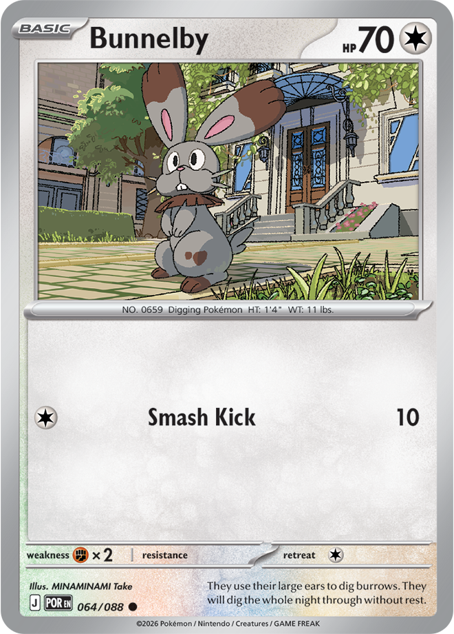 Pokémon TCG Bunnelby – POR 064 Common Regular – EN