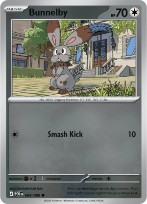 Pokémon TCG Bunnelby – POR 064 Common Reverse Holofoil – EN