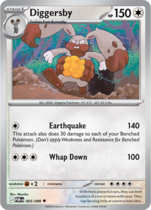 Pokémon TCG Diggersby – POR 065 Uncommon Regular – EN