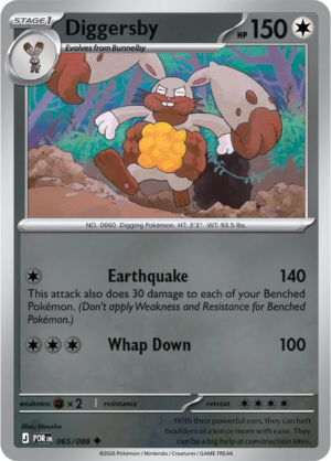 Pokémon TCG Diggersby – POR 065 Uncommon Reverse Holofoil – EN