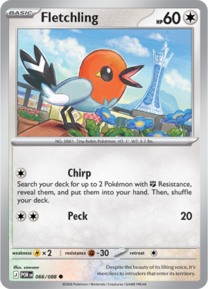 Pokémon TCG Fletchling – POR 066 Common Regular – EN
