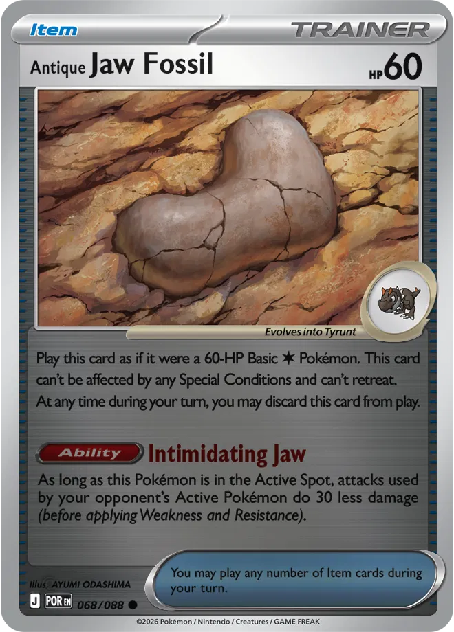 Pokémon TCG Antique Jaw Fossil – POR 068 Common Reverse Holofoil – EN