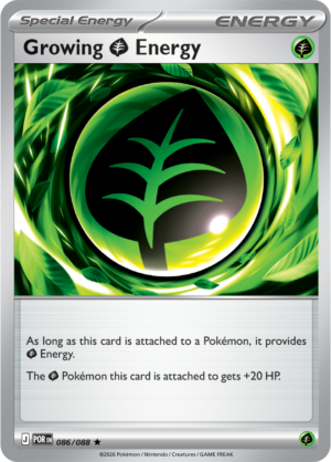 Pokémon TCG Growing Grass Energy – POR 086 Rare Holofoil – EN