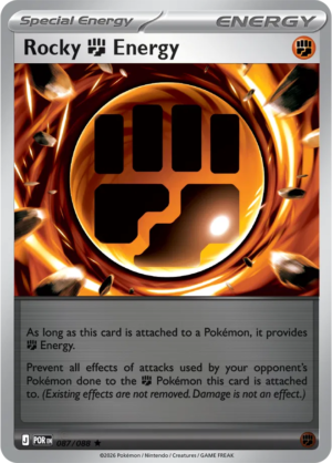 Pokémon TCG Rocky Fighting Energy – POR 087 Rare Reverse Holofoil – EN