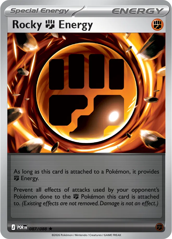Pokémon TCG Rocky Fighting Energy – POR 087 Rare Reverse Holofoil – EN