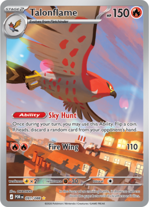 Pokémon TCG Talonflame – POR 091 Illustration Rare Holofoil – EN