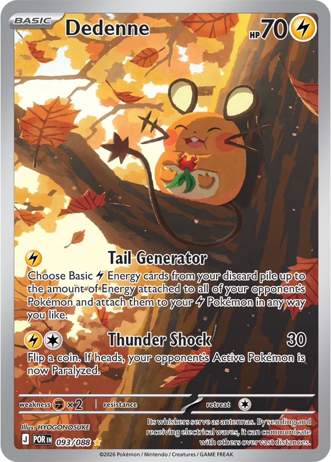 Pokémon TCG Dedenne – POR 093 Illustration Rare Holofoil – EN