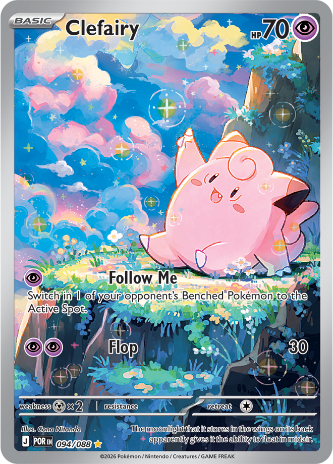 Pokémon TCG Clefairy – POR 094 Illustration Rare Holofoil – EN