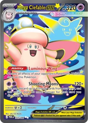 Pokémon TCG Mega Clefable ex – POR 103 Ultra Rare Holofoil – EN