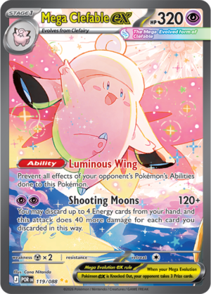 Pokémon TCG Mega Clefable ex – POR 119 Special Illustration Rare Holofoil – EN