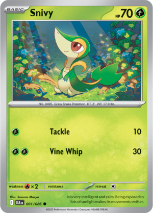 Pokémon TCG Snivy – BLK 001/086 Common Regular – EN