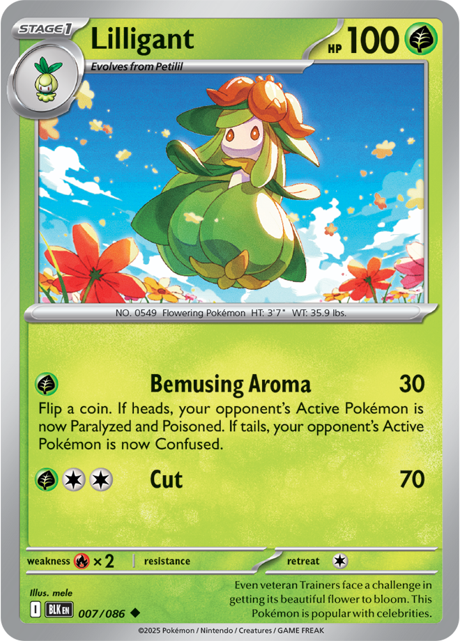 Pokémon TCG Lilligant – BLK 007/086 Uncommon Regular – EN
