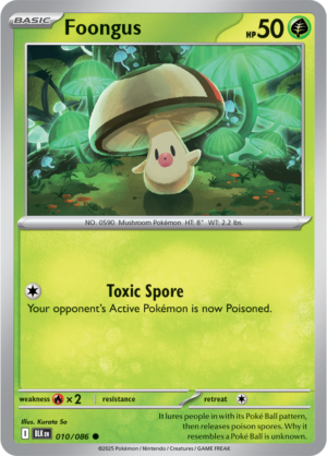 Pokémon TCG Foongus – BLK 010/086 Common Regular – EN
