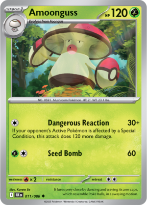 Pokémon TCG Amoonguss – BLK 011/086 Uncommon Reverse Holofoil – EN
