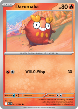Pokémon TCG Darumaka – BLK 013/086 Common Regular – EN