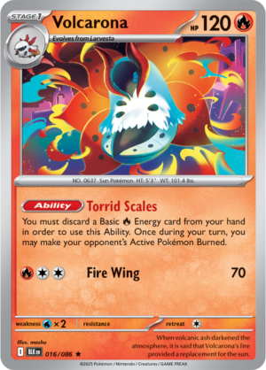Pokémon TCG Volcarona – BLK 016/086 Rare Reverse Holofoil – EN
