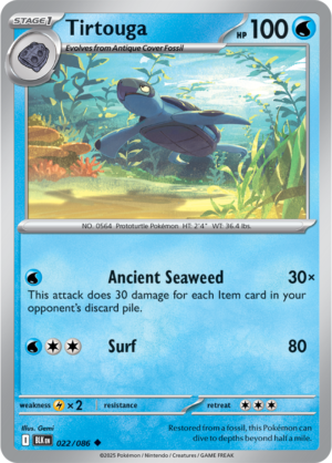 Pokémon TCG Tirtouga – BLK 022/086 Uncommon Regular – EN