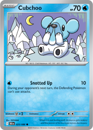 Pokémon TCG Cubchoo – BLK 025/086 Common Reverse Holofoil – EN