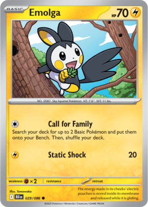 Pokémon TCG Emolga – BLK 029/086 Common Regular – EN