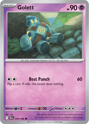 Pokémon TCG Golett – BLK 042/086 Common Regular – EN