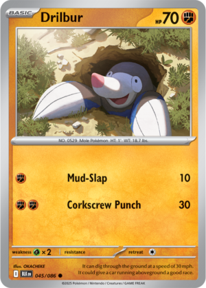 Pokémon TCG Drilbur – BLK 045/086 Common Regular – EN