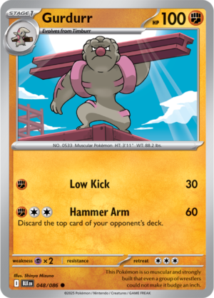 Pokémon TCG Gurdurr – BLK 048/086 Common Regular – EN