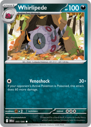 Pokémon TCG Whirlipede – BLK 055/086 Common Regular – EN