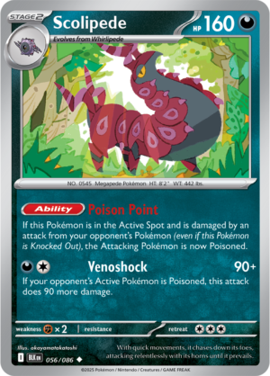 Pokémon TCG Scolipede – BLK 056/086 Uncommon Regular – EN