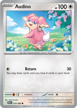 Pokémon TCG Audino – BLK 074/086 Common Reverse Holofoil – EN