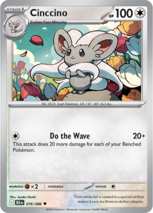 Pokémon TCG Cinccino – BLK 076/086 Uncommon Regular – EN