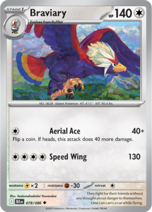 Pokémon TCG Braviary – BLK 078/086 Uncommon Regular – EN