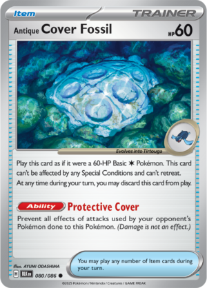 Pokémon TCG Antique Cover Fossil – BLK 080/086 Common Regular – EN