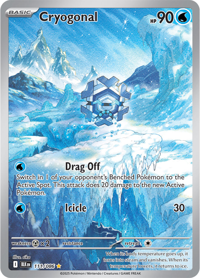 Pokémon TCG Cryogonal – BLK 111/086 Illustration Rare Holo – EN
