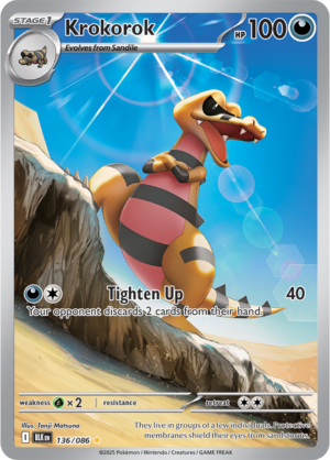 Pokémon TCG Krokorok – BLK 136/086 Illustration Rare Holo – EN
