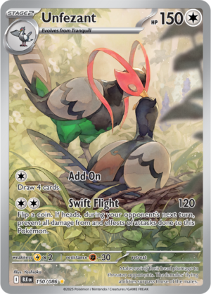 Pokémon TCG Unfezant – BLK 150/086 Illustration Rare Holo – EN