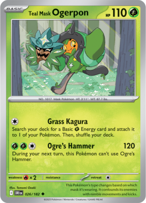 Pokémon TCG Teal Mask Ogerpon – DRI 026/182 Uncommon Regular – EN