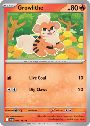 Pokémon TCG Growlithe – DRI 027/182 Common Regular – EN