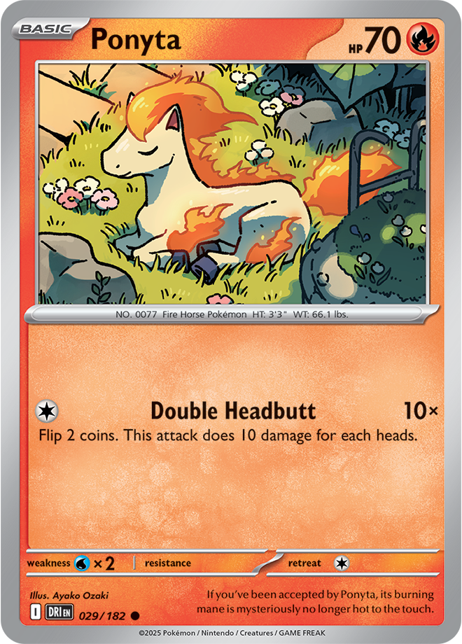 Pokémon TCG Ponyta – DRI 029/182 Common Regular – EN