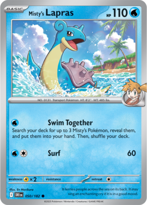 Pokémon TCG Misty's Lapras – DRI 050/182 Common Reverse Holofoil – EN