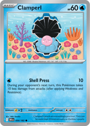 Pokémon TCG Clamperl – DRI 054/182 Common Reverse Holofoil – EN