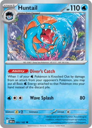 Pokémon TCG Huntail – DRI 055/182 Uncommon Reverse Holofoil – EN